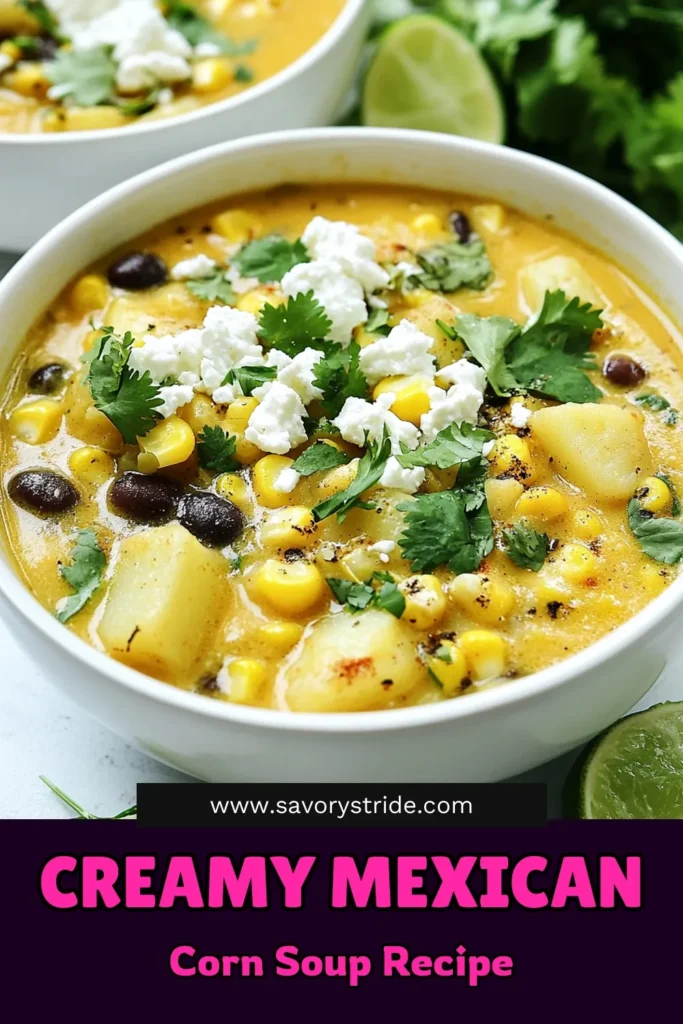 Warm up with this cozy Slow Cooker Mexican Street Corn Soup! This delectable Cozy Corn Soup Recipe combines frozen corn, potatoes, and black beans for a delightful Vegetarian Slow Cooker Soup that everyone will love. Enjoy a creamy texture with our easy Dairy-Free Soup Recipe option using coconut milk. Perfect for busy days! Save this delicious Street Corn Soup Recipe for your next meal! #SlowCookerMexicanSoup #CozyCornSoup #VegetarianSoup #DairyFreeSoup