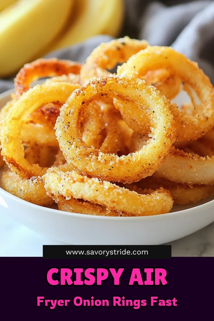 Discover how to make Air Fryer Crispy Onions with this easy crispy fried onions recipe! Perfect as a crunchy topping or a delicious snack, these homemade onion rings air fryer style will elevate any meal. Follow our simple onion crispy topping recipe for a delightful treat in just 30 minutes! Don't miss out on this easy air fryer snacks idea. Save this recipe now and enjoy crispy goodness anytime! #AirFryerRecipes #CrispyOnions #SnackTime #EasyRecipes