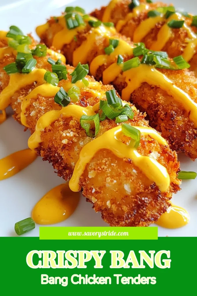 Discover the irresistible flavors of Bang Bang Chicken Tenders with this easy chicken tender recipe! Perfectly crispy chicken tenders are paired with a delicious homemade Bang Bang sauce that takes your meal to the next level. Get expert chicken tender frying tips to achieve golden perfection. Try this crispy chicken tenders recipe for a crowd-pleasing dinner today! Save this recipe for later! #BangBangChickenTenders #ChickenTenders #HomemadeSauce #EasyRecipes
