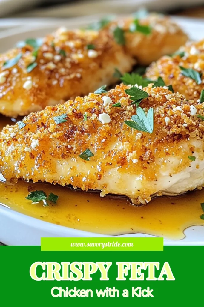Savor the flavors of Crispy Hot Honey Feta Chicken with this delicious Hot Honey Chicken Recipe! Perfect for a cozy evening, this Baked Feta Chicken combines juicy chicken breasts with a crunchy panko crust and a spicy honey drizzle that will tantalize your taste buds. Ready in just 40 minutes, this easy chicken dinner recipe is sure to impress. Click to save and try it tonight! #CrispyHotHoneyFetaChicken #HotHoneyChickenRecipe #EasyChickenDinner #BakedFetaChicken