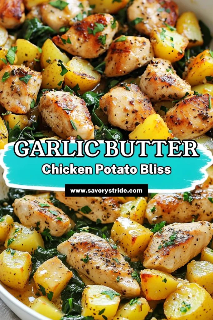 Discover the perfect Garlic Butter Chicken Skillet recipe that will become a family favorite! This easy chicken and potato skillet recipe combines tender chicken and flavorful garlic butter potatoes for a delicious one-pan chicken dinner. In just 30 minutes, you can serve a satisfying meal that everyone will love. Try this garlic butter potatoes recipe tonight! Save for later and enjoy! #GarlicButterChickenSkillet #EasyGarlicChicken #OnePanDinner #ChickenAndPotatoSkilletRecipe
