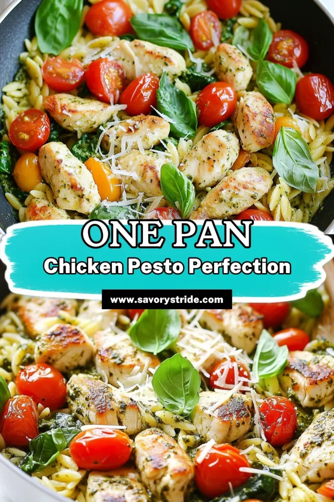Discover the deliciousness of this One-Pan Chicken Pesto Orzo recipe! This easy orzo pasta dish brings together tender chicken, vibrant veggies, and flavorful pesto for a quick dinner that the whole family will love. Packed with taste and minimal cleanup, it's perfect for busy nights. Save this recipe for your next weeknight meal! #OnePanChickenPesto #EasyOrzoPastaDish #QuickDinnerRecipes #OnePanMeals