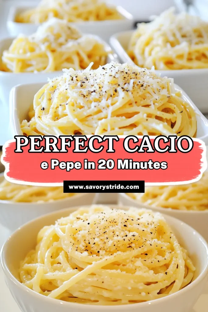Discover the secrets to making the perfect Foolproof Cacio e Pepe with this easy recipe! In just 20 minutes, you can whip up a creamy, cheesy pasta dish that's bursting with flavor. Perfect for busy weeknights or impressing guests, this classic Italian meal requires only a handful of ingredients. Click through for step-by-step instructions and tips for a delightful presentation. #CacioePepe #PastaLovers #ItalianCuisine #QuickRecipes