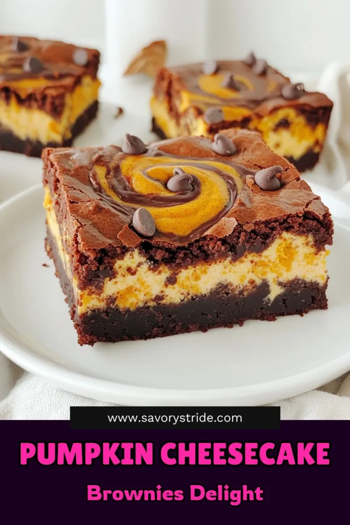 Indulge in the irresistible flavors of Pumpkin Cheesecake Swirl Brownies, the perfect fall treat! This easy recipe combines fudgy brownie layers with a creamy pumpkin cheesecake swirl, making it a delightful dessert for gatherings or cozy nights in. Ready in just an hour, it's a must-try this season! Click through to discover the full recipe and make your taste buds dance! #PumpkinBrownies #FallDesserts #BakingRecipes #CheesecakeLovers