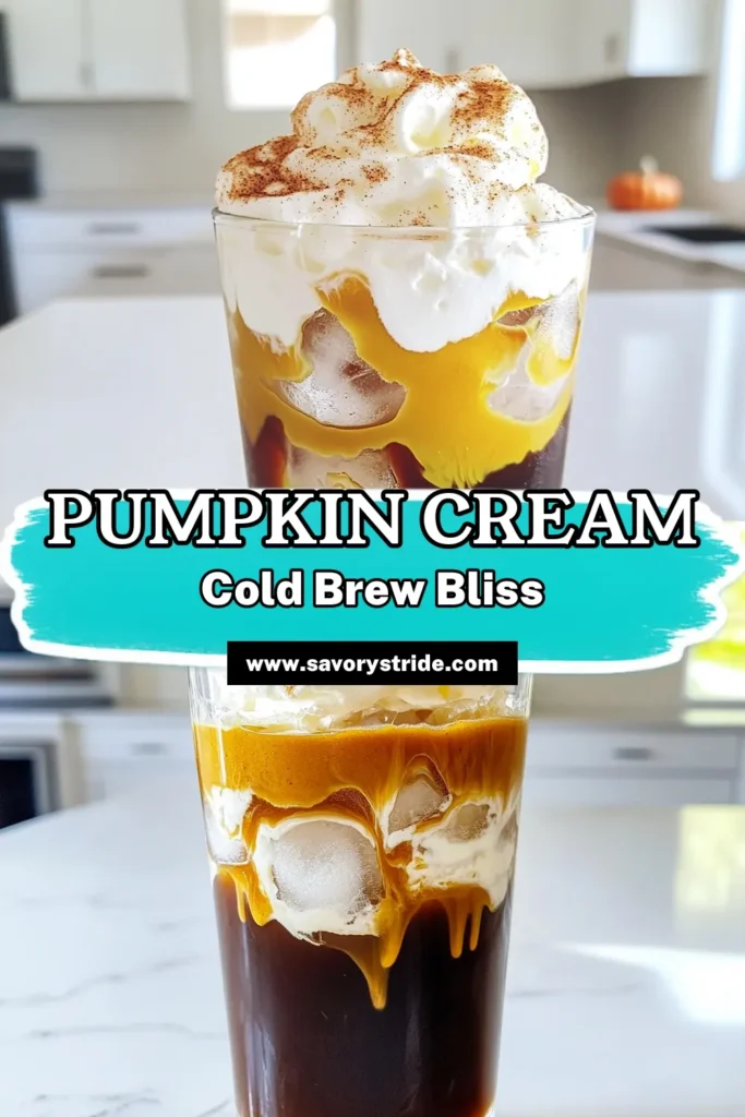 Indulge in the seasonal favorite with our Pumpkin Cream Cold Brew Delight recipe! This delightful drink combines cold brew coffee with creamy pumpkin goodness, making it the perfect treat for fall. With just a few simple ingredients and a quick prep time, you'll be sipping this delicious drink in no time. Click through for the full recipe and savor the flavors of autumn! #PumpkinSpice #FallRecipes #CoffeeLovers #AutumnVibes