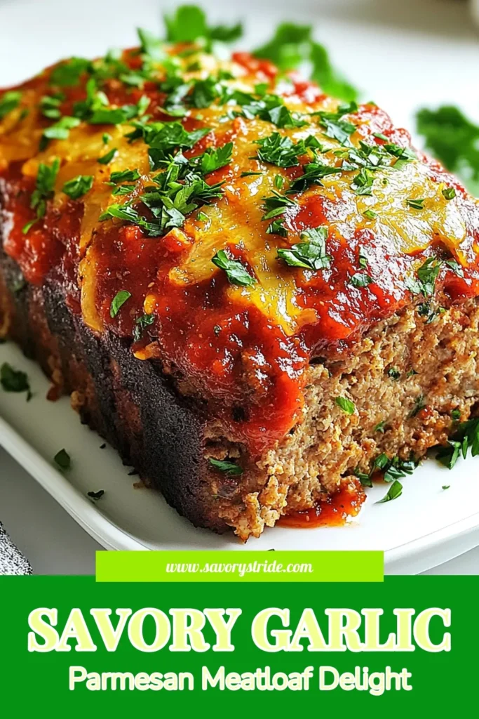Discover the deliciousness of Garlic Parmesan Chicken Meatloaf! This easy chicken meatloaf recipe is perfect for busy weeknights. Made with ground chicken and packed with healthy ingredients, this meatloaf with garlic delivers flavor in every bite. Top it off with marinara sauce for a mouthwatering finish. Try this healthy meatloaf recipe and enjoy a wholesome meal the whole family will love! Save it for later! #ChickenMeatloaf #HealthyRecipes #DinnerIdeas #MeatloafRecipes