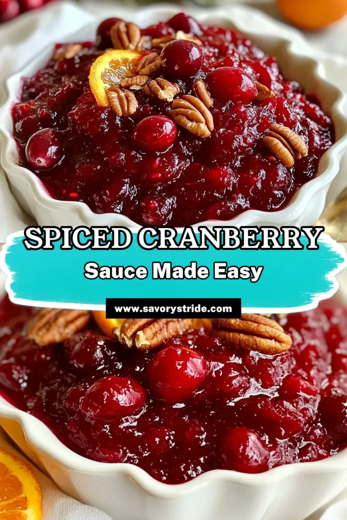 Elevate your holiday table with this deliciously easy slow cooker spiced cranberry sauce! This healthy cranberry sauce combines fresh cranberries, orange juice, and warm spices for a homemade Thanksgiving cranberry sauce that everyone will love. Try this slow cooker cranberry recipe for a stress-free addition to your festive meal. Save this homemade cranberry sauce recipe now for a flavorful twist this season! #CranberrySauce #ThanksgivingRecipes #SlowCooker #HealthyEating