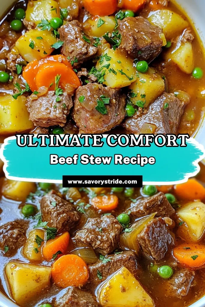 Discover this easy and savory slow cooker beef stew recipe that’s perfect for any occasion! Packed with tender beef, hearty vegetables, and rich flavors, this beef stew with vegetables will warm you up from the inside out. In just a few steps, you’ll enjoy a delicious, comforting meal. Don’t miss out on this must-try slow cooker beef stew that's sure to be a family favorite! Save this recipe for later! #beefstew #slowcookerrecipes #comfortfood #dinnerideas