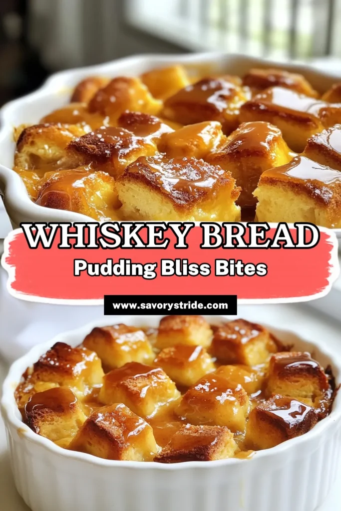 Indulge in the rich flavors of this whiskey bread pudding, a perfect blend of sweet and boozy delight. This brioche bread pudding recipe layered with custard and topped with a luscious caramel whiskey sauce makes for an easy dessert recipe that impresses. Whether you're hosting a gathering or craving something sweet, this recipe is a must-try. Save this irresistible treat for later! #WhiskeyBreadPudding #CaramelWhiskeySauce #EasyDessertRecipes #BriocheBreadPudding