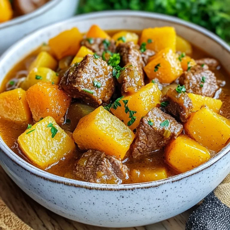 To make Witch’s Cauldron Beef Stew, gather these main ingredients: - 2 lbs beef chuck, cut into 1-inch cubes - 3 tablespoons olive oil - 1 large onion, diced - 3 cloves garlic, minced - 2 medium carrots, sliced - 2 medium potatoes, diced - 1 cup butternut squash, diced - 4 cups beef broth - 1 tablespoon Worcestershire sauce - 1 teaspoon dried thyme - 1 teaspoon dried rosemary - 1 bay leaf - Salt and pepper to taste - 1 cup frozen peas - Fresh parsley, chopped (for garnish) These ingredients create a warm and hearty stew. The beef chuck gives a rich flavor. The veggies add texture and nutrition. To add a spooky flair to your stew, consider these optional ingredients: - 1 cup pumpkin puree - 1 cup diced bell peppers - 1 cup diced mushrooms - A sprinkle of ghost pepper flakes for heat These options can enhance both flavor and appearance. For Halloween, the pumpkin puree makes it extra festive. Seasoning is key to the stew’s taste. Here are the essentials: - Salt and pepper to taste - 1 teaspoon smoked paprika for depth - 1 tablespoon fresh herbs like thyme or rosemary These spices transform the stew from basic to extraordinary. The right seasonings bring out the best in each ingredient. {{ingredient_image_1}} Start by cutting your beef chuck into 1-inch cubes. This size helps the beef cook evenly. Season these cubes with salt and pepper. Next, chop your vegetables. Dice one large onion, slice two medium carrots, and dice two medium potatoes. Don’t forget to chop one cup of butternut squash. All these veggies add great flavor and texture to the stew. In a large pot or Dutch oven, heat three tablespoons of olive oil over medium-high heat. Once the oil is hot, add the beef in batches. Make sure to brown each piece on all sides. This step adds a deep flavor. After browning, remove the beef and set it aside. In that same pot, add the diced onion. Cook it for about 3-4 minutes until it gets soft. Then, add three cloves of minced garlic and sauté for another minute. This makes your kitchen smell wonderful! Stir in the sliced carrots, diced potatoes, and butternut squash. Cook these for 3-5 minutes, lightly browning the vegetables. Now, return the browned beef to the pot. Pour in four cups of beef broth. Add one tablespoon of Worcestershire sauce, one teaspoon of dried thyme, one teaspoon of dried rosemary, and one bay leaf. Stir everything together and bring it to a simmer. Reduce the heat to low and cover the pot. Let the stew simmer for about 1.5 to 2 hours. This slow cooking makes the beef tender and the flavors blend nicely. In the last 10 minutes, stir in one cup of frozen peas to warm through. Before serving, taste the stew and adjust the seasoning if needed. Finally, remove the bay leaf. Now you’re ready to serve a hearty and flavorful Witch’s Cauldron Beef Stew! To get that perfect beef crust, start with dry meat. Pat the beef cubes with a paper towel. This helps them brown better. Heat the olive oil until it shines. Add the beef in small batches. Don't crowd the pot; give each piece space. Brown all sides for a rich flavor. Remove the beef and let it rest. This step locks in the juices. A common mistake is cooking the beef at too low a heat. This prevents browning and results in a gray color. Another mistake is skipping the seasoning. Always season the beef before browning. Don't add too much liquid at first. It’s best to add broth gradually. This way, the beef can brown properly before simmering. Lastly, avoid lifting the lid while the stew cooks. This lets heat escape and slows down cooking. You can boost the flavor of your stew easily. Consider adding red wine for a rich taste. A splash of balsamic vinegar can add depth. For spice, try adding a pinch of cayenne pepper. Fresh herbs like thyme or rosemary can enhance the aroma. You can also add mushrooms for earthiness. If you love heat, add chopped peppers. Finally, a touch of tomato paste can deepen the stew's color and flavor. Pro Tips Perfectly Browned Beef: Make sure to brown the beef cubes in batches to avoid overcrowding the pot, which can cause steaming instead of browning. This step adds depth of flavor to your stew. Layering Flavors: Don’t skip sautéing the onions and garlic before adding the other vegetables. This technique enhances the aromatic base and enriches the overall taste of the stew. Vegetable Variations: Feel free to swap in other vegetables like parsnips or turnips, depending on what you have on hand or your personal preferences. Just keep similar cooking times in mind. Slow and Steady: Allow the stew to simmer on low heat for the full time to ensure the beef becomes tender and the flavors meld beautifully. A longer cooking time is key for optimal results. {{image_2}} You can make a great vegetarian cauldron stew. Replace beef with hearty veggies. Use mushrooms for a meaty feel. Try chickpeas for protein. Add lentils for texture. To get that depth, use vegetable broth. This keeps the base rich and flavorful. Seasonal foods can boost your stew. In fall, add pumpkin for sweetness. In winter, root veggies like parsnips are perfect. Fresh herbs like basil work well in spring. In summer, toss in zucchini or fresh tomatoes. These ingredients give new flavors and colors. You can easily adjust for diets. For gluten-free, use gluten-free broth. Want low-carb? Skip potatoes and use cauliflower. To make it dairy-free, skip cream or butter. Always check labels on sauces to ensure they fit your needs. This way, everyone can enjoy the stew! To keep your Witch's Cauldron Beef Stew fresh, let it cool down first. Transfer the stew to an airtight container. Store it in the fridge for up to three days. If you want to enjoy it later, freezing is a great option. When you're ready to eat, reheat the stew on the stove. Pour it into a pot over medium heat. Stir often to heat evenly. You can also use a microwave. Place the stew in a microwave-safe bowl. Heat in short bursts, stirring in between, until hot. For freezing, use freezer-safe containers. Portion the stew into smaller servings. Leave some space at the top for expansion. It can last up to three months in the freezer. When you're ready to eat, thaw it in the fridge overnight before reheating. Yes, you can use other cuts. Cuts like brisket or round work well. They add nice flavor and tenderness. Just remember to cut the beef into 1-inch cubes to ensure even cooking. To thicken the stew, try a few methods. You can mix cornstarch with cold water and add it to the pot. This will give your stew a nice, thick texture. Another option is to mash some of the potatoes in the stew. This adds creaminess without extra steps. I love serving the stew with crusty bread for dipping. It soaks up all the tasty broth. You could also pair it with a fresh salad for a light side. If you want something warm, try a side of mashed potatoes or rice. Leftovers of this stew can last about 3 to 4 days in the fridge. Make sure to store them in an airtight container. If you want to keep it longer, consider freezing it. It can stay good in the freezer for about 3 months. Just thaw it in the fridge before reheating. Witch’s Cauldron Beef Stew is a fun and tasty dish. You can make it with simple ingredients and easy steps. Remember to brown the meat and sauté the veggies for great flavor. Avoid common mistakes to make it the best stew ever. Feel free to try variations for different diets. With these tips, you’ll enjoy this hearty meal anytime! Happy cooking!