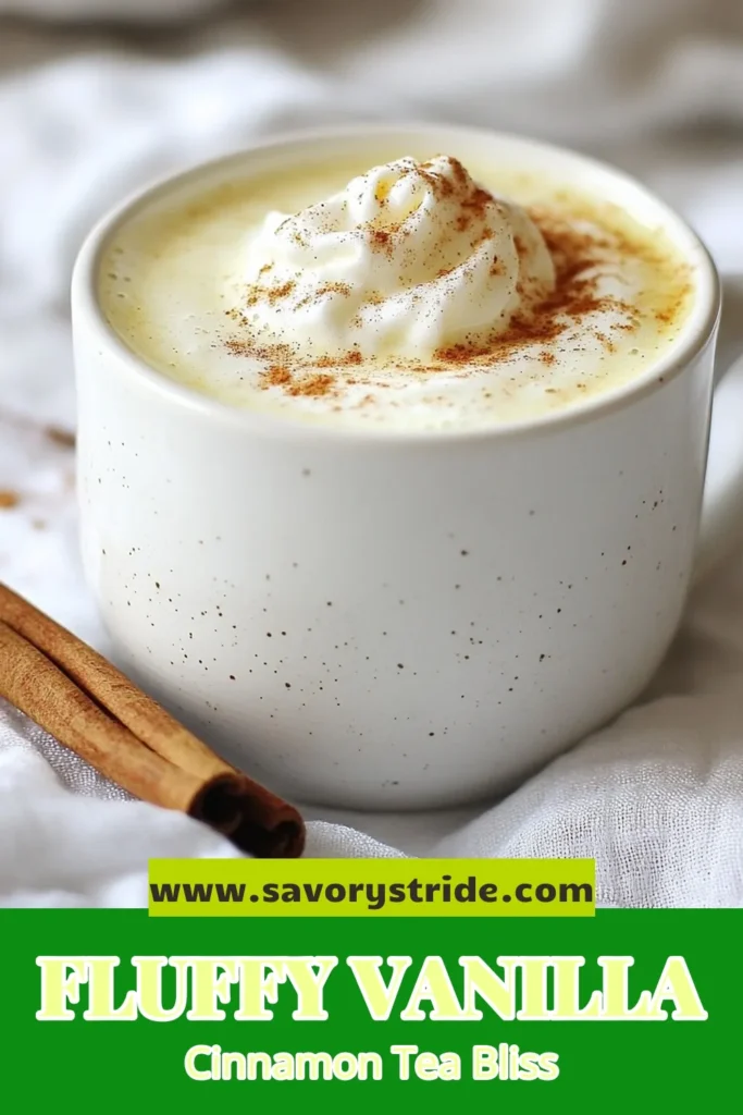 Indulge in the delicious comfort of Fluffy Vanilla Cinnamon Milk Tea! This easy milk tea with vanilla combines creamy black tea with just the right amount of cinnamon for a cozy drink. Perfect for warming up on cool days, this homemade fluffy tea drink is a delightful treat. Get the full cinnamon milk tea recipe now and experience the joy of this creamy delight. Save it for later! #FluffyVanillaMilkTea #CinnamonMilkTeaRecipe #EasyMilkTea #CreamyBlackTeaRecipe