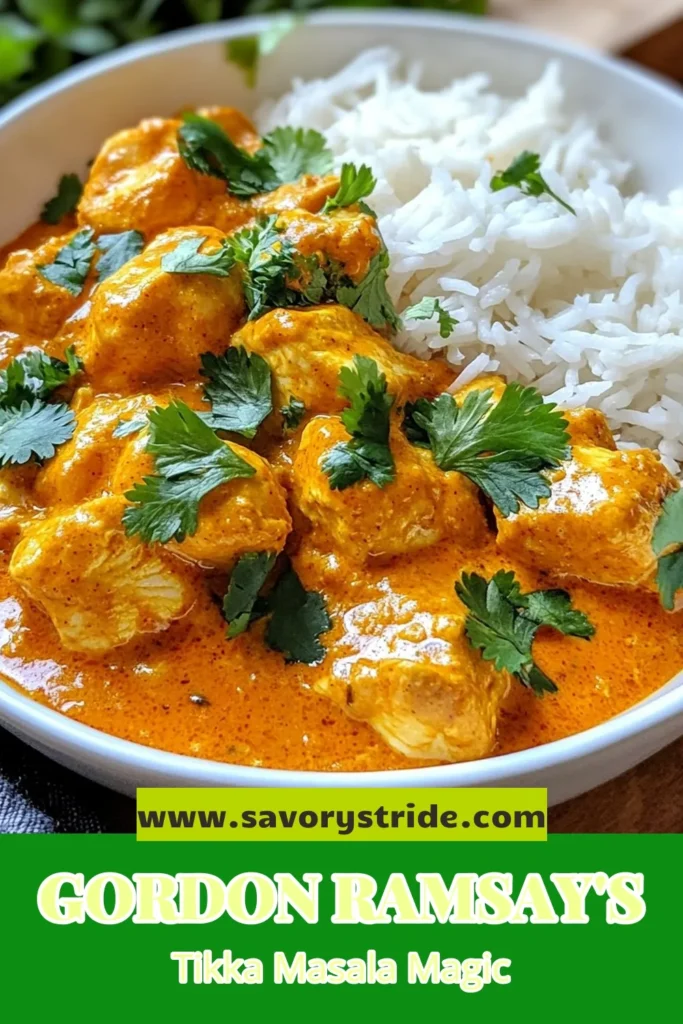 Discover the irresistible flavor of Gordon Ramsay Chicken Tikka Masala with this easy Chicken Tikka Masala recipe! Perfectly marinated chicken thighs in a creamy, spicy sauce make this dish the best Chicken Tikka Masala you'll ever taste. Enjoy authentic chicken tikka masala that’s perfect for any occasion. Save this recipe for your next meal and impress your family and friends! #ChickenTikkaMasala #GordonRamsayRecipes #EasyRecipes #AuthenticIndianFood