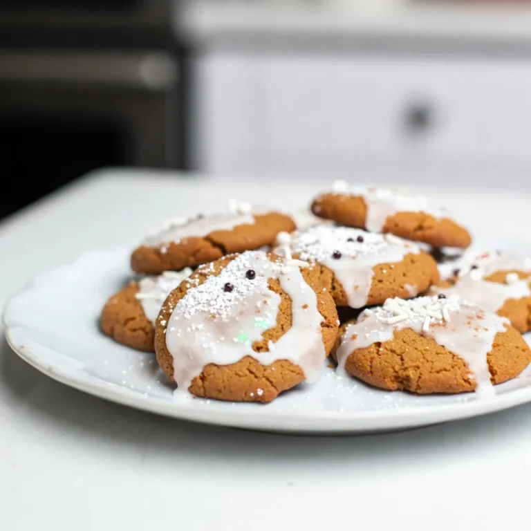 To make soft chewy gingerbread cookies, you need these key ingredients: - 2 ½ cups all-purpose flour - 1 teaspoon baking soda - 1 tablespoon ground ginger - 1 tablespoon ground cinnamon - ½ teaspoon ground nutmeg - ½ teaspoon ground cloves - ½ teaspoon salt - ¾ cup unsalted butter, softened - ¾ cup brown sugar, packed - ¼ cup granulated sugar - 1 large egg - ½ cup molasses - 1 teaspoon vanilla extract - 1 cup powdered sugar (for frosting) - Water (as needed for frosting consistency) - Optional: decorative sprinkles or edible glitter Each ingredient plays a vital role. The all-purpose flour gives structure, while baking soda helps the cookies rise. Ground spices like ginger and cinnamon create that classic gingerbread taste. Butter adds moisture and richness, making the cookies soft. Brown sugar brings a deep flavor and chewiness, while granulated sugar balances sweetness. Egg and molasses work together to bind the mixture and keep it moist. Vanilla extract adds a hint of warmth. For a finishing touch, powdered sugar mixed with water makes a lovely frosting, and you can decorate with sprinkles or glitter for fun. These ingredients combine to create deliciously moist treats that everyone will love! {{ingredient_image_1}} Start by whisking together the flour, baking soda, ginger, cinnamon, nutmeg, cloves, and salt. This step is key. It blends the spices evenly into the flour. Use a medium bowl for this mix and set it aside for later. Accurate measurements matter here. Too much or too little can change the cookie's taste and texture. In a large mixing bowl, cream the softened butter with brown and granulated sugar. Use an electric mixer for about two to three minutes. You want the mixture to be light and fluffy. Next, beat in the egg, molasses, and vanilla extract. Mix until everything is fully combined. This blend gives the cookies their rich flavor. Now, gradually add the dry ingredients to the wet mixture. Keep your mixer on low speed. Mix until just combined; do not overmix. The dough should feel soft yet firm. Cover this dough with plastic wrap and refrigerate for at least two hours. Chilling is important. It helps the cookies hold their shape while baking. Preheat your oven to 350°F (175°C). Line your baking sheets with parchment paper. Roll the chilled dough into small balls, about one inch wide. Place them about two inches apart on the sheets. Bake for eight to ten minutes. The edges should be set, but the centers need to be soft. They will firm up as they cool. Once baked, remove the cookies from the oven. Let them sit on the baking sheets for about five minutes. Then, transfer them to wire racks to cool completely. For the frosting, mix powdered sugar with a little water until smooth. Drizzle or pipe it over the cooled cookies. Add decorative sprinkles if you wish. This makes your cookies festive and fun! To get that soft and chewy feel, focus on the dough's consistency. The dough should feel soft but not sticky. If it’s too dry, add a touch of water. If it’s too wet, sprinkle in a little more flour. Adjusting your baking time is key too. Bake the cookies just until the edges are firm, but the centers should remain soft. About 8-10 minutes at 350°F (175°C) works well. They will continue to set while cooling. One big mistake is overmixing the dough. When you mix too much, the cookies can turn tough. Mix just until the dry ingredients blend in. Another mistake is not chilling the cookie dough. Chilling helps develop flavor and makes the dough easier to handle. Aim to chill for at least 2 hours, or overnight if you can wait. You’ll need a few essential tools for baking. A good mixing bowl and an electric mixer are vital for mixing the dough. Measuring cups and spoons help keep your ingredients precise. A sturdy baking sheet lined with parchment paper ensures even baking. Use a cookie scoop or your hands to form the dough into balls. This helps make uniform cookies that bake evenly. Pro Tips Chill the Dough: Refrigerating the dough for at least 2 hours enhances the flavors and makes it easier to handle. Don't Overbake: To achieve soft and chewy cookies, remove them from the oven when the edges are set but the centers still look slightly underbaked. Frosting Consistency: Add water gradually to the powdered sugar until you reach your desired icing thickness for easy drizzling or piping. Use Fresh Spices: For the best flavor, use freshly ground spices or check the freshness of your ground spices before using them. {{image_2}} You can switch up the flavors of your gingerbread cookies in fun ways. Adding chocolate chips gives a sweet twist. Just fold in about one cup of your favorite chips. You can also toss in nuts for a crunchy bite. Walnuts or pecans work great in this recipe. If you want to try different spices, consider cardamom. It adds a unique flavor that pairs well with ginger. You can mix it in with the other spices. Just use about half a teaspoon to start. If you need a gluten-free version, you can easily adapt this recipe. Use almond flour or coconut flour instead of all-purpose flour. These flours keep the cookies soft and chewy. You may need to adjust the amount. Start with 2 cups of almond flour and add one tablespoon of coconut flour. When using gluten-free flour, make sure to add a binding agent. You can use xanthan gum or a gluten-free blend that already has this included. This helps give the cookies their chewy texture. Decorating your cookies can be just as fun as making them! Try using frosting to create a beautiful design. You can pipe it onto the cooled cookies for a neat look. Mix the powdered sugar with just enough water to get a smooth consistency. For a festive touch, consider adding sprinkles or edible glitter. You can even use colored icing for seasonal themes. This makes your cookies pop and look extra special for the holidays. To keep your soft chewy gingerbread cookies fresh, you need the right container. An airtight container works best. This keeps moisture in and air out. You can stack cookies in layers, using parchment paper between them. Store your cookies at room temperature. This helps them stay moist and soft. Avoid the fridge, as cold air can dry them out. If your home is warm, consider putting them in a cool, dark place. You can freeze both cookie dough and baked cookies. For dough, shape it into balls. Place them on a baking sheet and freeze until firm. Then, transfer them to a freezer bag. Be sure to label it with the date. The dough stays good for up to three months. When you're ready to bake, thaw the dough in the fridge overnight. Preheat your oven and bake as usual. For baked cookies, let them cool completely. Then, place them in an airtight container or freezer bag. Baked cookies also last for about three months. To enjoy them, thaw at room temperature. If you want a warm cookie, pop it in the microwave for a few seconds. To store leftover gingerbread cookies, place them in an airtight container. This keeps them fresh and chewy. You can store them at room temperature for about one week. For longer storage, put them in the fridge. Just remember to bring them back to room temp before eating. Yes, you can freeze your gingerbread cookie dough. Wrap it tightly in plastic wrap or put it in a freezer bag. It will stay good for up to three months. When you're ready, thaw it in the fridge overnight before baking. If you don’t have molasses, you can use honey or maple syrup. They will add sweetness but change the flavor a bit. For a darker taste, mix equal parts of brown sugar and water as a substitute. To spice up your gingerbread cookies, add more ground ginger or a pinch of cayenne pepper. You can also try adding fresh grated ginger for a unique kick. Adjust the spices to your taste for the perfect blend. You can use many spices in gingerbread cookies. Cardamom, allspice, or even black pepper can add depth. Feel free to experiment with your favorites to create a new flavor twist. If your gingerbread cookies turn out hard, it may be due to overbaking. Keep an eye on them while baking. Also, ensure you chilled the dough properly. If it's too dry, you might have added too much flour. Use precise measurements for the best results. Baking gingerbread cookies is a fun and rewarding process. You start with straightforward ingredients and follow easy steps, from mixing dry goods to decorating. Remember to measure accurately and chill your dough to achieve the perfect chewy texture. Consider adding nuts or chocolate for extra flavor. Store your cookies properly for freshness, and don’t forget about freezing options. With these tips, you can craft delightful treats that impress friends and family. Enjoy the tasty rewards of your baking adventure, and let your creativity shine!