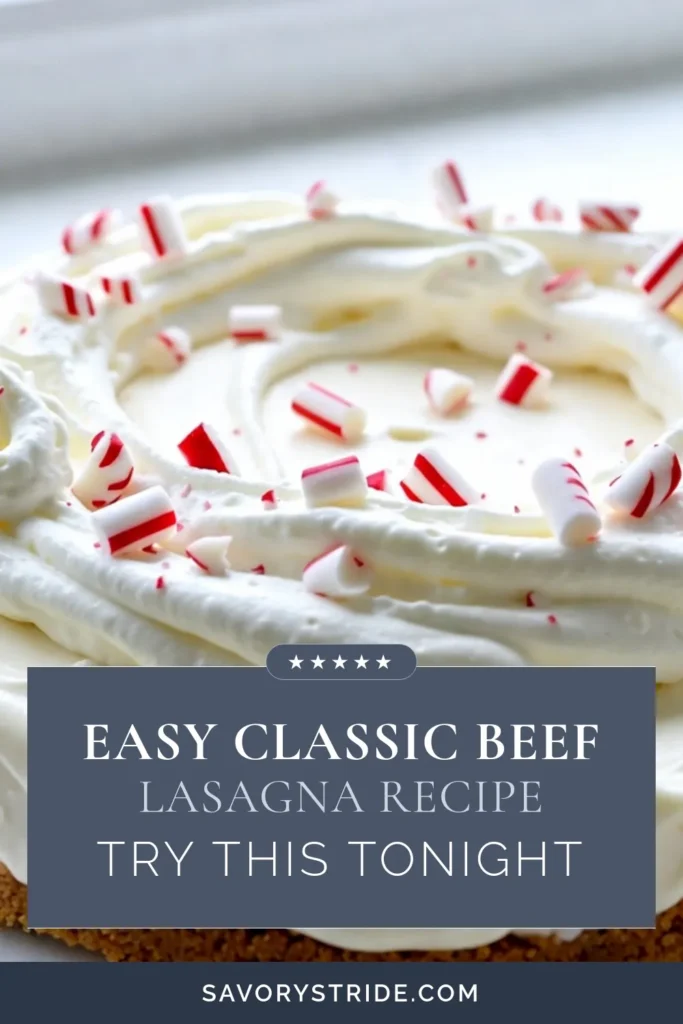 Indulge in the festive flavors of this no-bake peppermint pie, featuring a creamy white chocolate mousse that’s perfect for holiday gatherings. This easy holiday pie combines the deliciousness of peppermint and white chocolate for a delightful dessert recipe everyone will love. With minimal prep and a stunning presentation, it's ideal for any occasion. Save this recipe for your next celebration! #NoBakePeppermintPie #WhiteChocolateMoussePie #PeppermintDessertRecipe #EasyHolidayPie