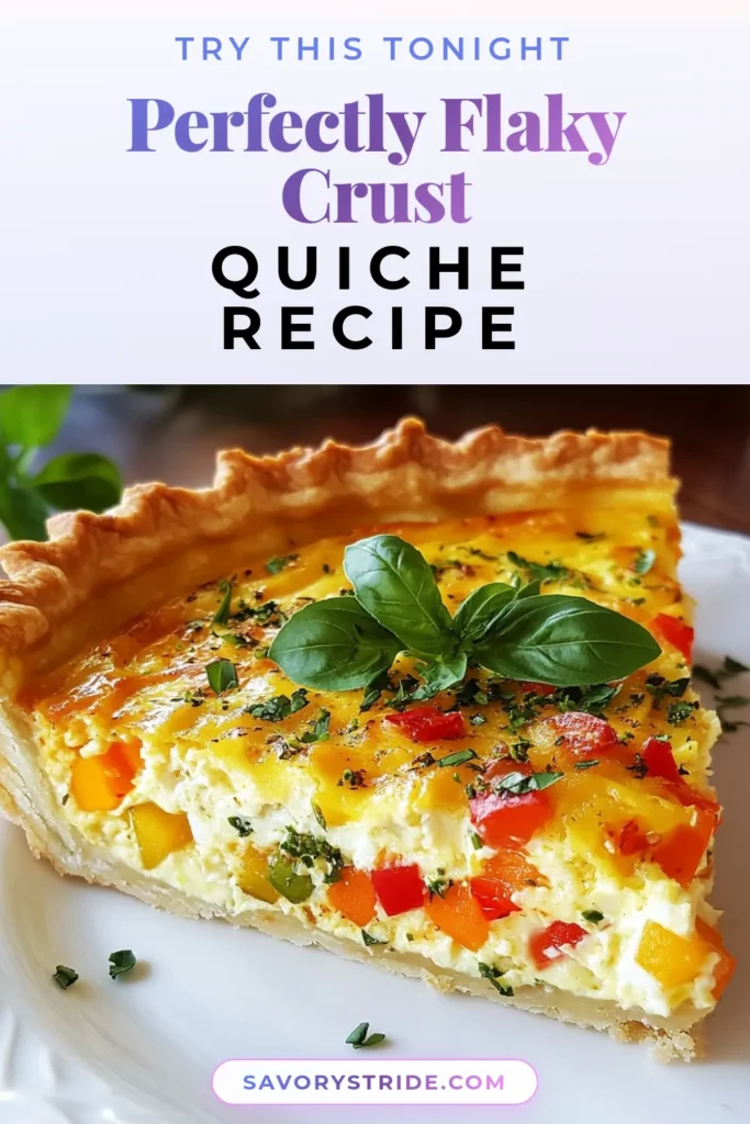 Indulge in the perfect breakfast or brunch with this classic flaky crust quiche recipe! This easy quiche with vegetables is packed with flavor and offers a delicious homemade quiche filling that will impress your guests. Filled with eggs, cream, and a blend of cheese, it’s a delightful quiche with cheese that everyone will love. Try it today and enjoy every bite! Save this classic quiche recipe for later! #quicherecipe #breakfastideas #homemadequiche #quichewithcheese