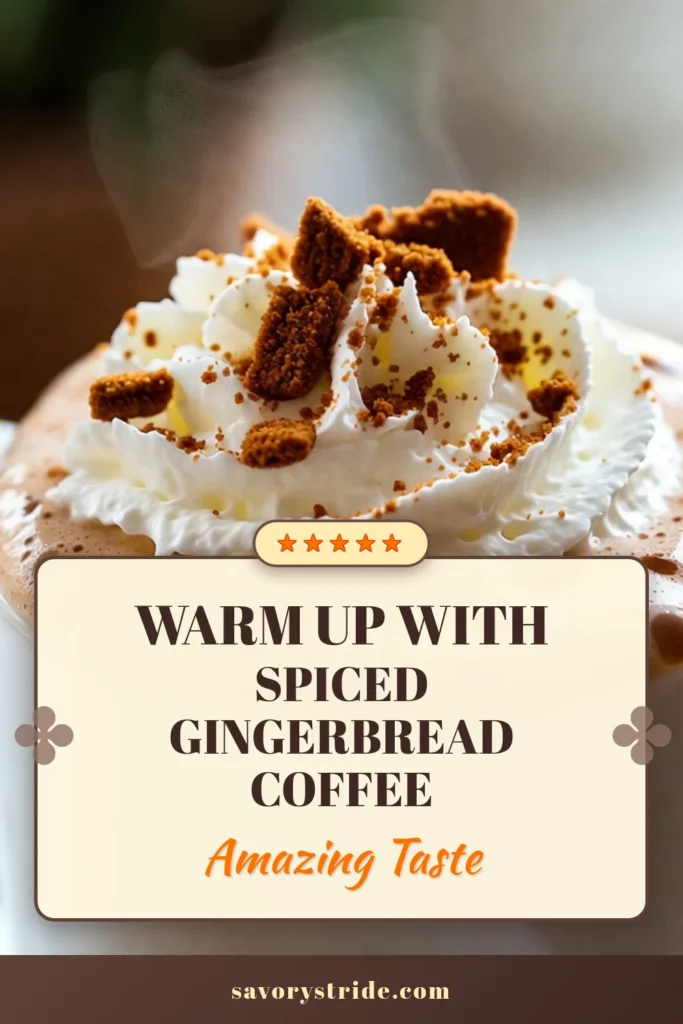 Warm up this holiday season with a delightful Hot Spiced Gingerbread Coffee! This easy recipe combines brewed coffee, warm milk, molasses, and aromatic spices for a cozy Gingerbread Coffee Drink perfect for chilly days. Elevate your coffee game with this irresistible addition to your holiday coffee recipes. Don't miss out on this festive treat—try it today! #HotSpicedGingerbreadCoffee #GingerbreadCoffeeDrink #SpicedCoffeeRecipes #WarmGingerbreadLatte